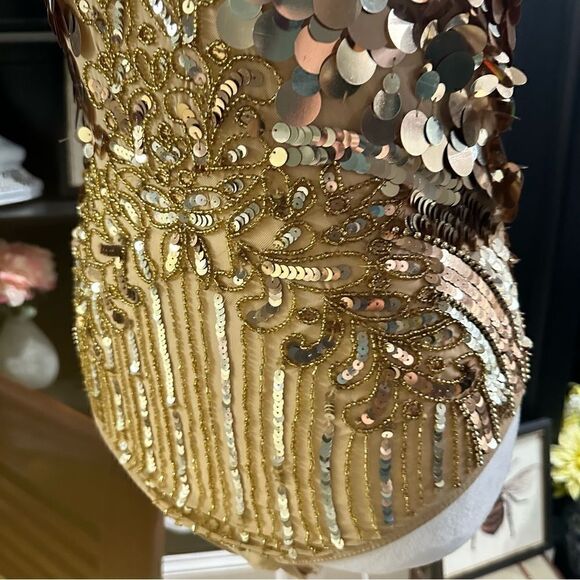 ASOS Bodysuit with Premium Gold Flame Embellishment Size 0 - Picture 8 of 15